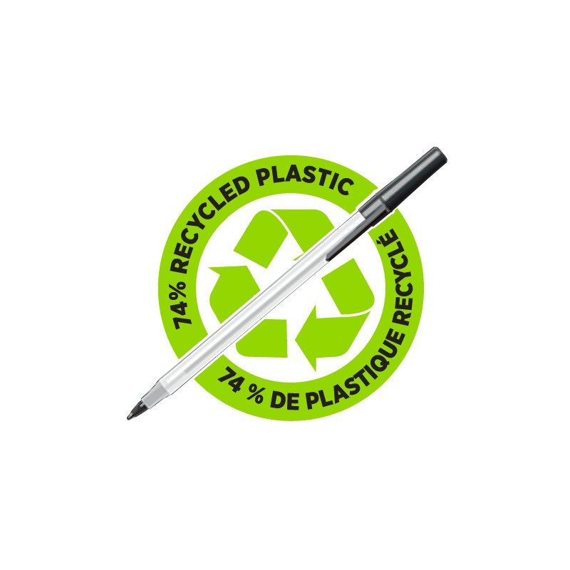 BIC ballpoint pen ECOlutions Round Stic, blue, 0.32 mm, 74% recycled plastic